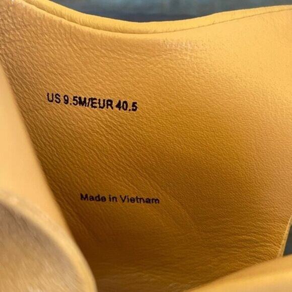 Vince Niara Tan Leather Slingback Block Heel Square Open Toe Sandal Women 9.5M - Picture 9 of 11